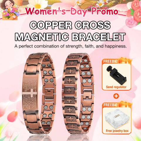 Copper Cross Magnetic Bracelet