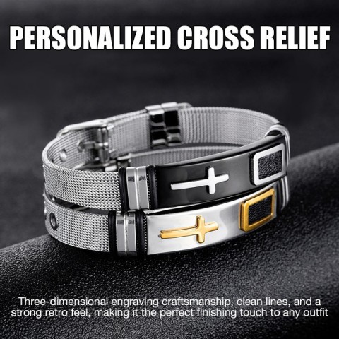 Adjustable Cross Mesh Strap Bracelet