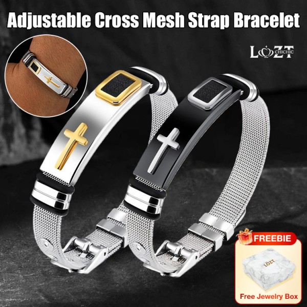 Adjustable Cross Mesh Strap Bracelet