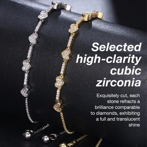 Heart-shaped Zirconia Bracelet