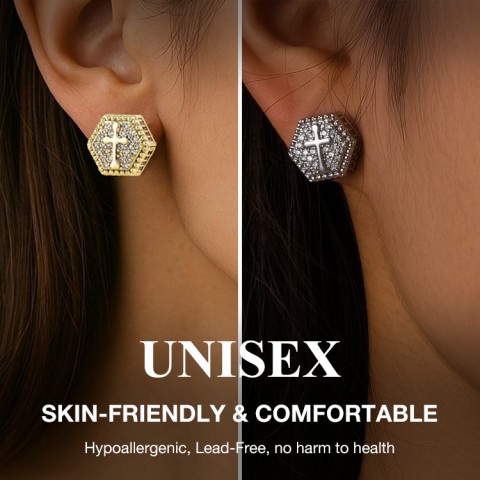 Cross Zircon hip-hop Earrings