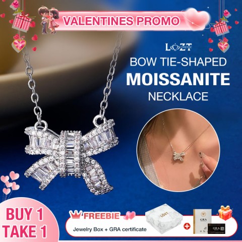 Bow tie-shaped Moissanite Necklace