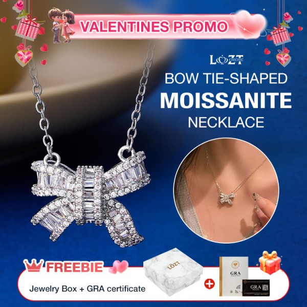 Bow tie-shaped Moissanite Necklace