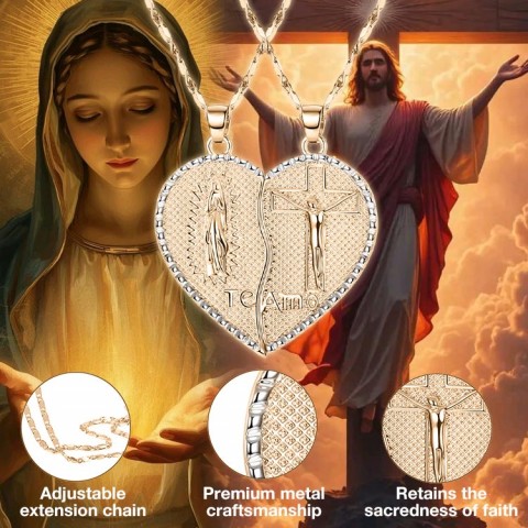 Virgin Mary Heart Necklace
