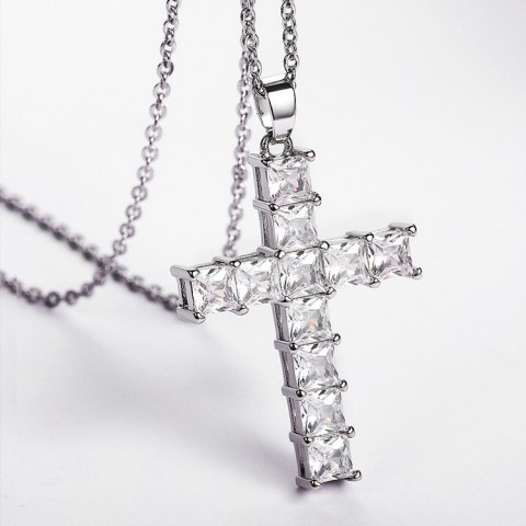 Zircon Cross pendant Necklace