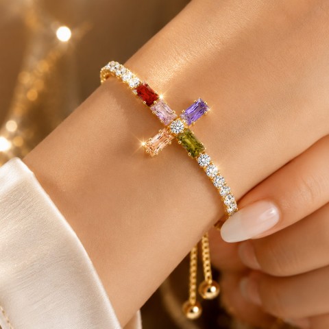 Cross Zirconia Adjustable Bracelet 
