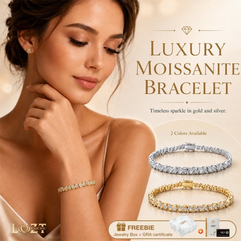 Moissanite Wave-Pattern Tennis Bracelet