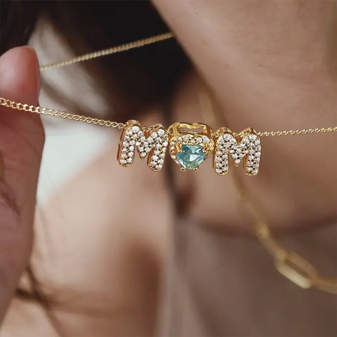 Mom 12 Birthstone necklace