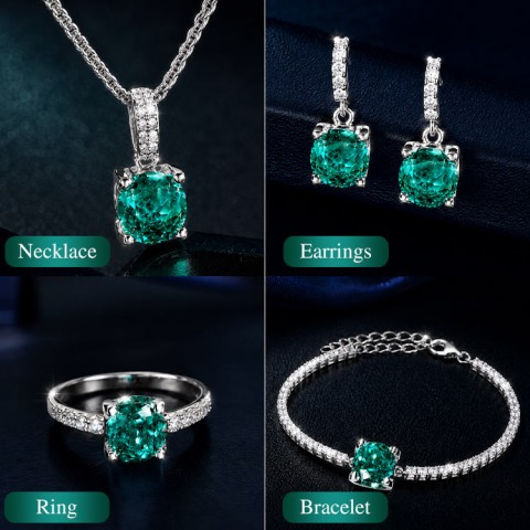 Paraíba Gemstone Jewelry Four-pieces Set