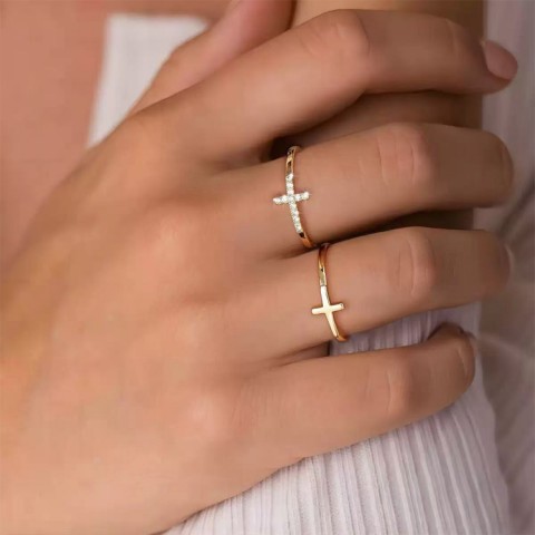 Zircon Cross Ring Set