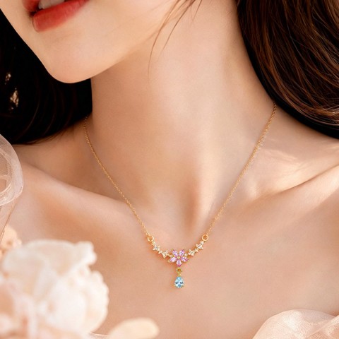 Zircon Blossom Necklace