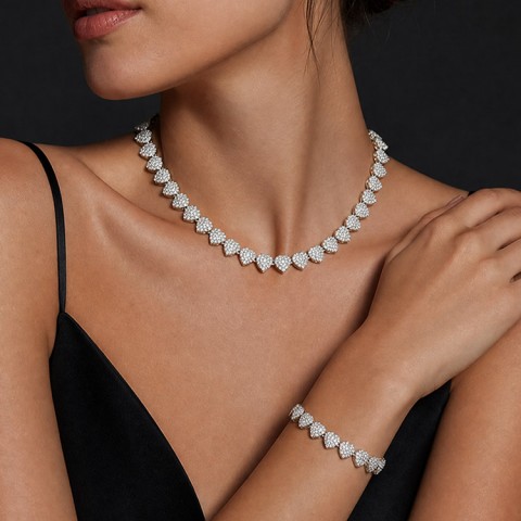 Heart Shaped Zircon Necklace Set