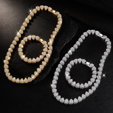 Heart Shaped Zircon Necklace Set