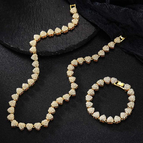 Heart Shaped Zircon Necklace Set