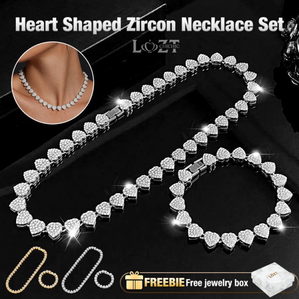 Heart Shaped Zircon Necklace Set