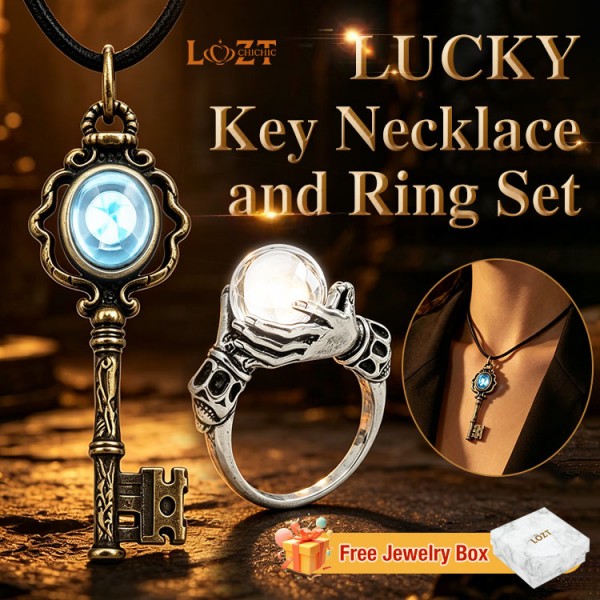 Lucky Key Necklace and Ring Set