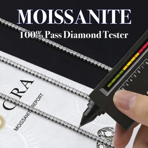 Sparkling moissanite Tennis Bracelet Necklace Set