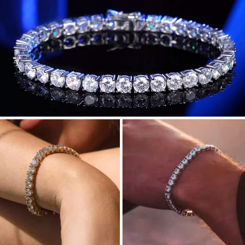 Sparkling moissanite Tennis Bracelet Necklace Set
