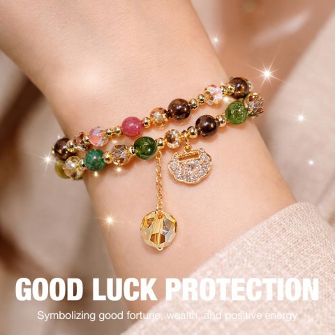 Colorful Tourmaline Lucky Bracelet