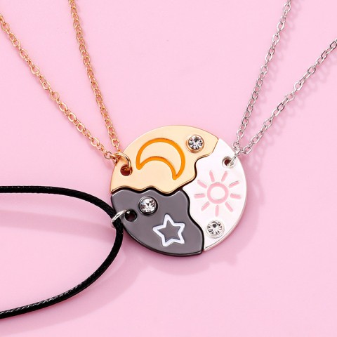 Sun Moon & Star Magnetic Necklace Set