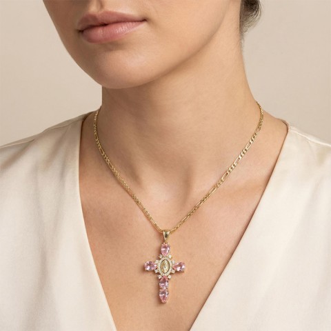 Birheng Maria Cross Pendant Necklace
