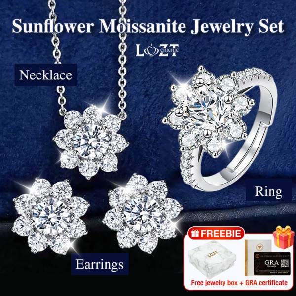 Sunflower MoissaniteJewelry Set