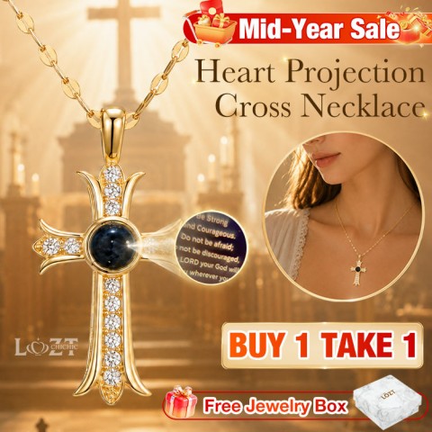 Heart Projection Cross Necklace