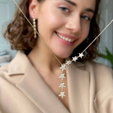 Zircon Star Clavicle Necklace