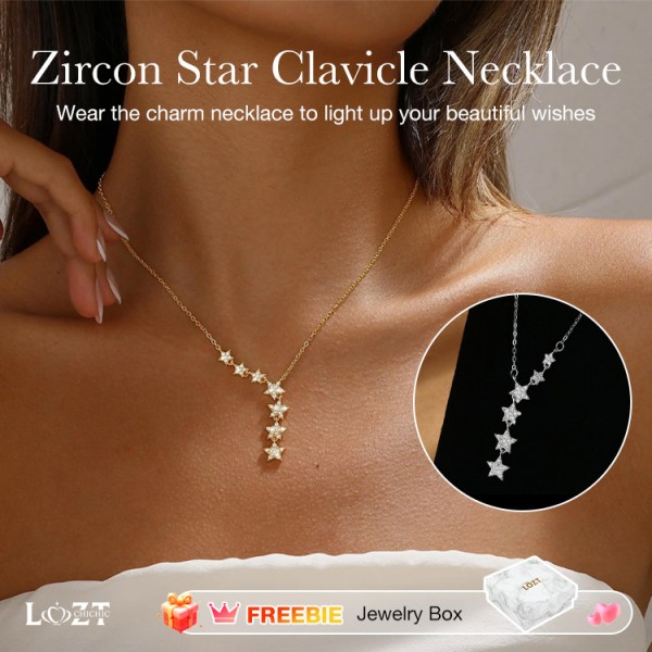 Zircon Star Clavicle Necklace