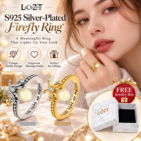 S925 Silver-Plated Firefly Ring