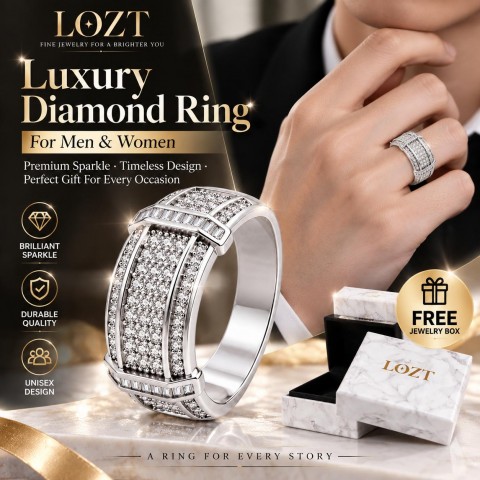LOZT14K Gold-Plated VVS Synthetic Moissanite Ring