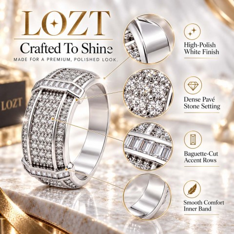 LOZT14K Gold-Plated VVS Synthetic Moissanite Ring
