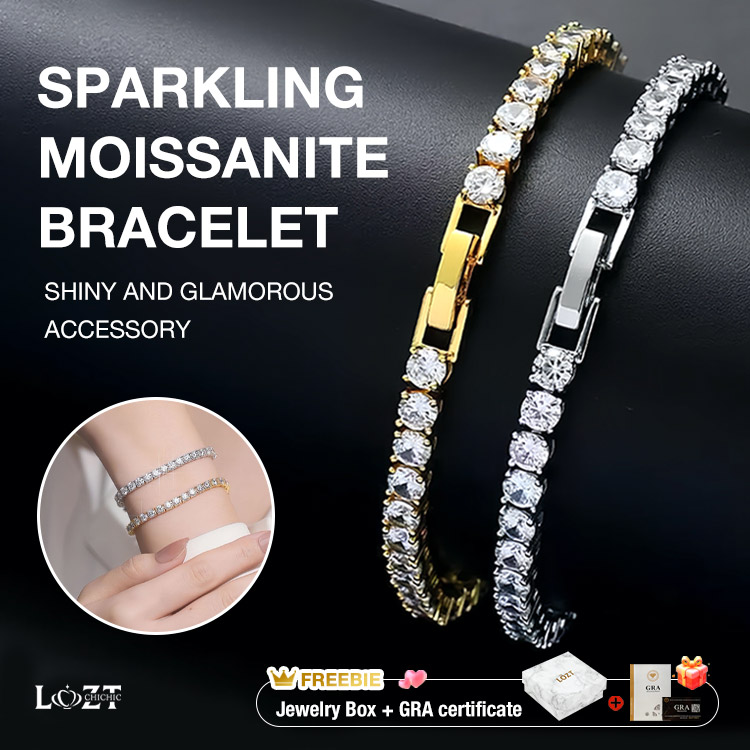 Ber Months Sale With a Free Jewelry and GRA Certification- Sparkling 3MM Moissanite Tennis Bracelet - Chain length 20cm - Shipping from Manila