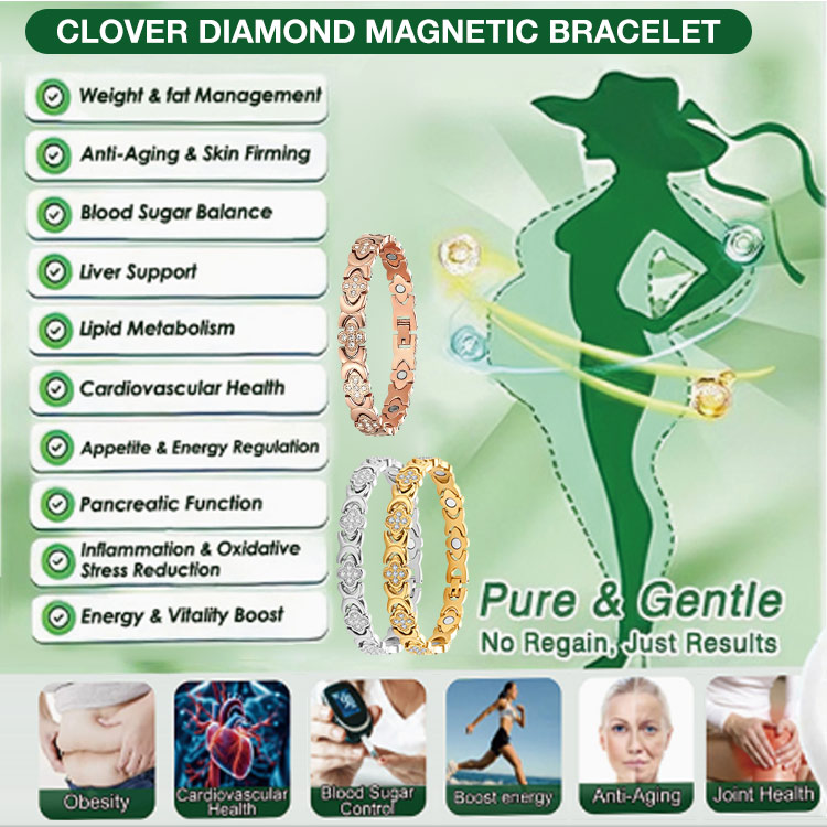 Easter promotion to get a 100P discount - Clover Diamond Magnetic Bracelet - Found your stress-relief secret Magnetic Wellness Boost