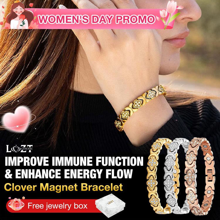 Womens Day Promo- Clover Diamond Magnetic Bracelet - Found your stress-relief secret, Magnetic Wellness Boost