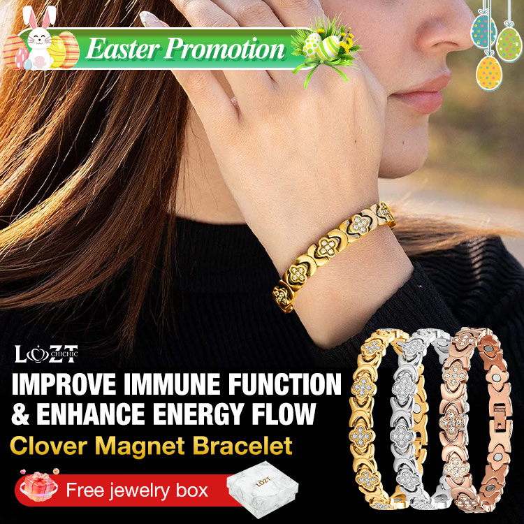 Easter promotion to get a 100P discount - Clover Diamond Magnetic Bracelet - Found your stress-relief secret Magnetic Wellness Boost