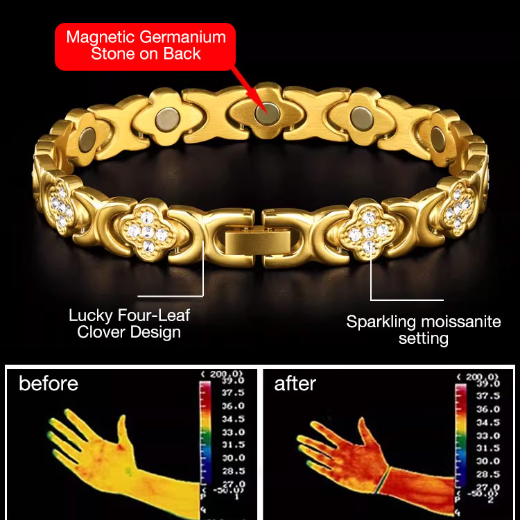 Heroes Day promotion - Clover Diamond Magnetic Bracelet - Found your stress-relief secret, Magnetic Wellness Boost