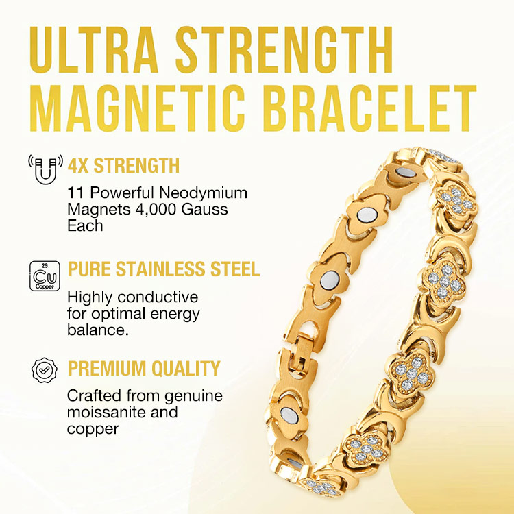 Heroes Day promotion - Clover Diamond Magnetic Bracelet - Found your stress-relief secret, Magnetic Wellness Boost