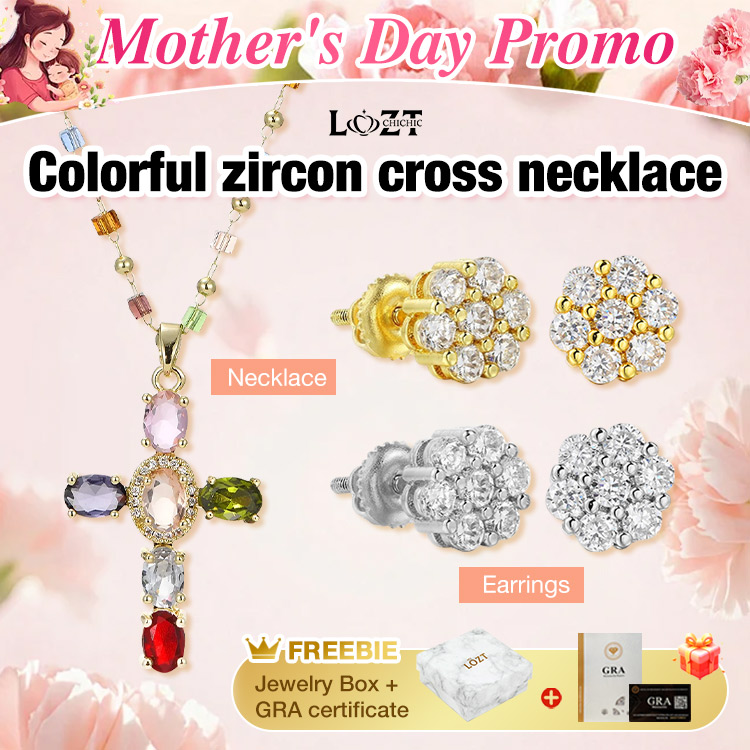 Mid-Year Mega Sale - Buy One Get One to save 100P - Colorful zircon cross necklace - Comes with a Free Jewelry Box