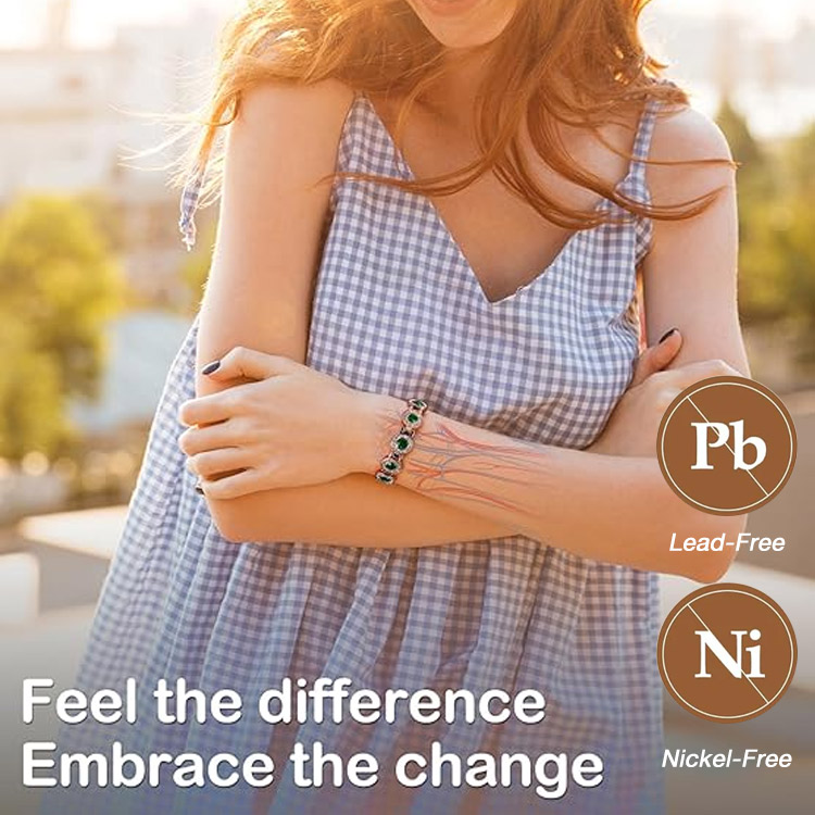 Easter Promotion - Pure copper and zircon magnetic Bracelet - Comes with a custom jewelry box and a free regulator