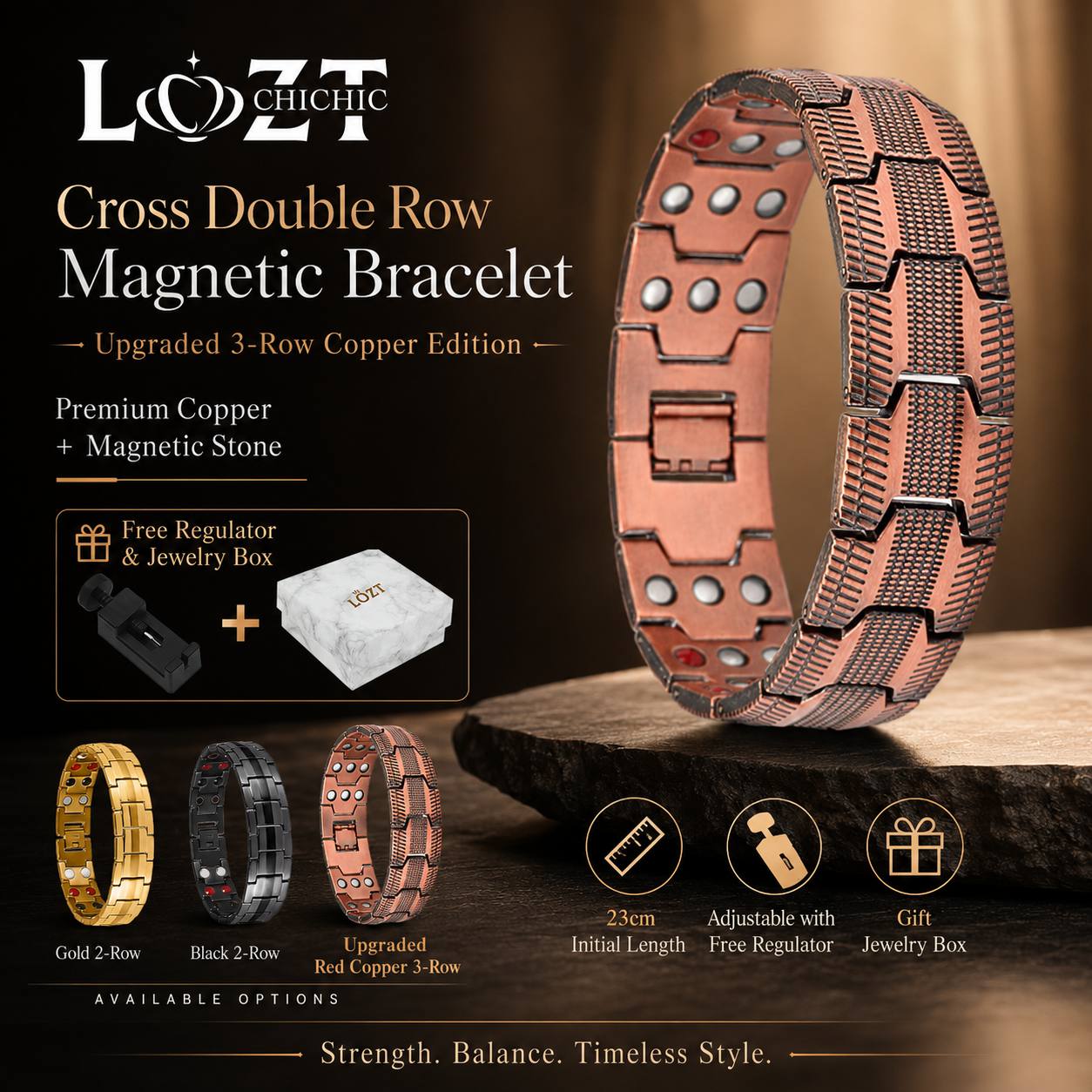 Ber Months Sale - Cross Double Row Magnetic Bracelet - Found your stress-relief secret, Magnetic Wellness Boost