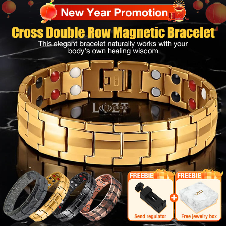 New Year Promotion - Cross Double Row Magnetic Bracelet - Found your stress-relief secret, Magnetic Wellness Boost
