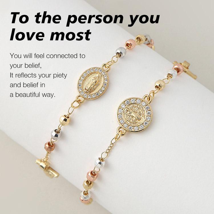 11.11 Promotion - Virgin Mary Rosary Zirconia Bracelet-Faith and love, resonate at this moment-Comes with velvet gift box