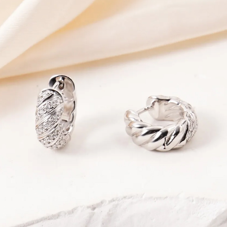 Easter promotion -Hoop Moissanite Shine Earrings - Comes with a custom jewelry box