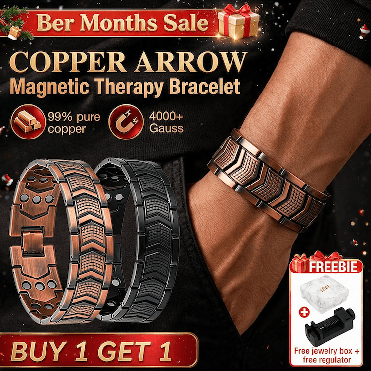 Ber Months Sale - Buy One Get One - Copper Arrow Magnetic Therapy Bracelet - Found your stress-relief secret, Magnetic Wellness Boost - Comes with a custom jewelry box