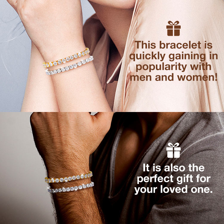 Easter promo - Sparkling 3MM Moissanite Tennis Bracelet with free jewelry box. Chain length 20cm. GRA Certified. Shipping from Manila