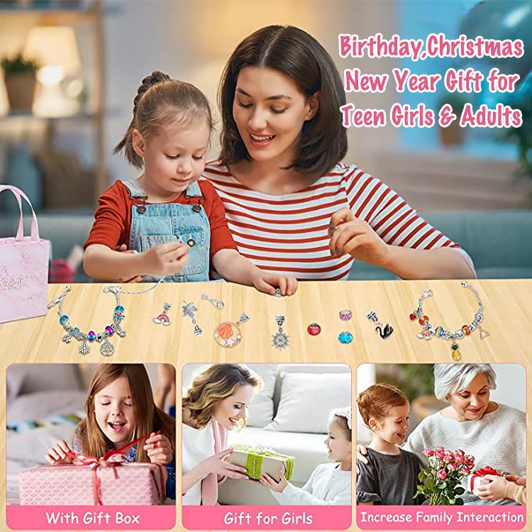 Christmas promo - Second One Only ₱699 -DIY Pandora Box Charm Bracelet Making Set For Kids-1 set has 3 DIY bracelets - limited stock