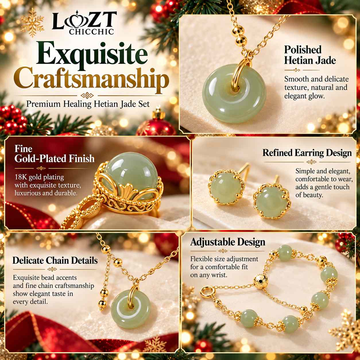 Mothers Day Heritage Collection - Premium Healing Hetian Jade Set - Attracts Swerte and Peace