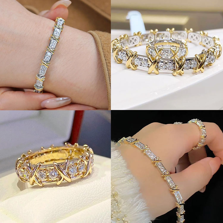 Kadayawan Festival Promotion Second - 200p get Ring - Luxury Cross Moissanite Jewelry Bracelet - GRA certificate free gift box