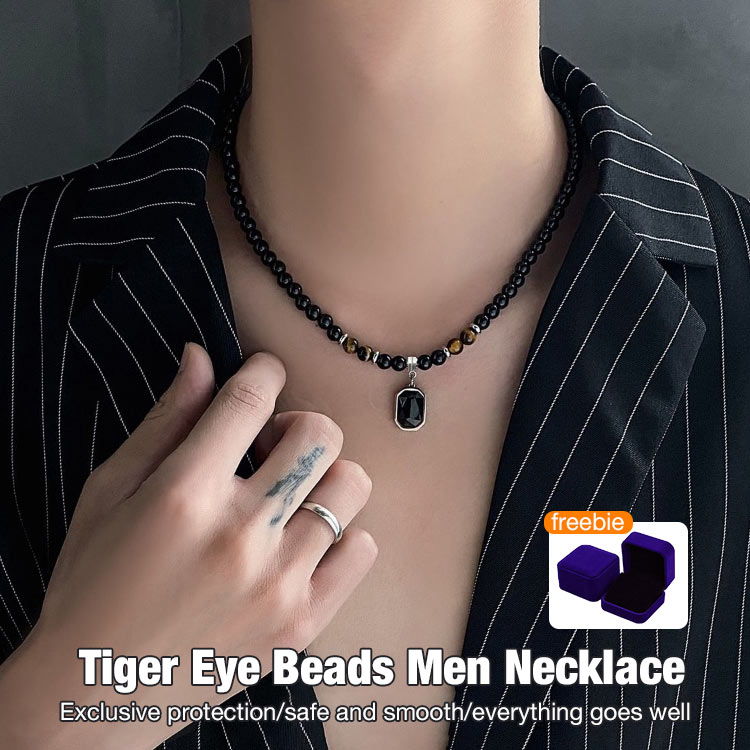 10.10 Super promo -  Natural Energy Tiger Eye Stone Necklace - Bring Health, Wealth, Comes with Jewelry Box